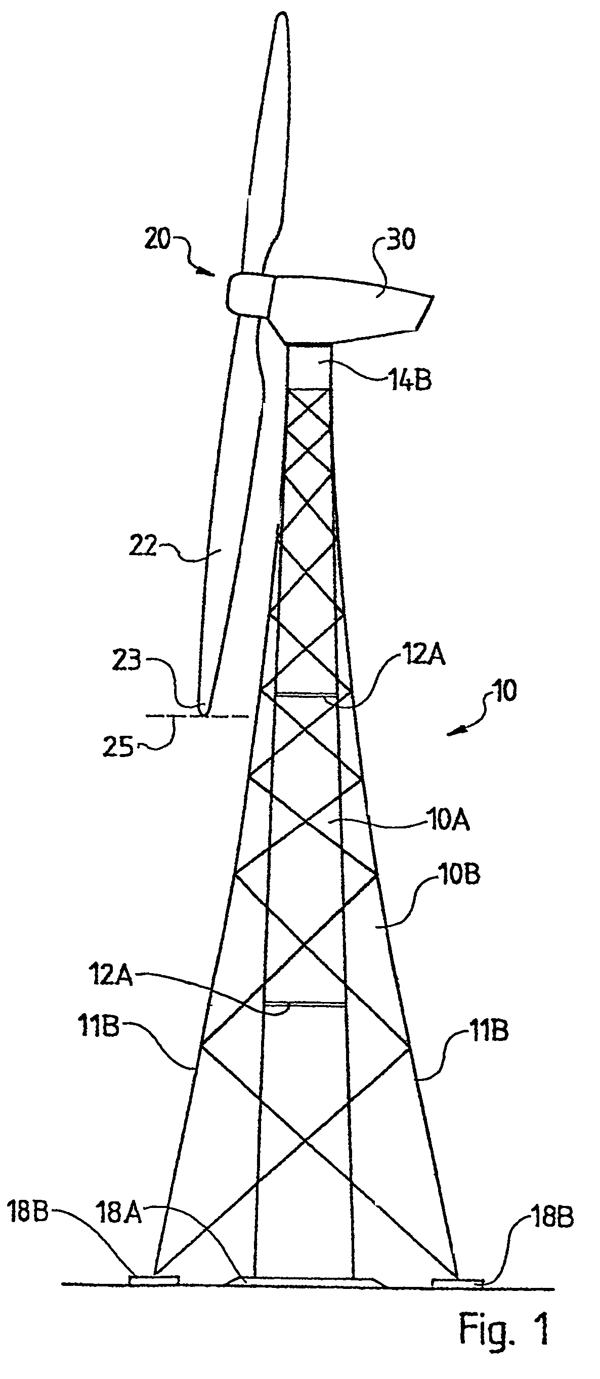 Tower for a wind power station