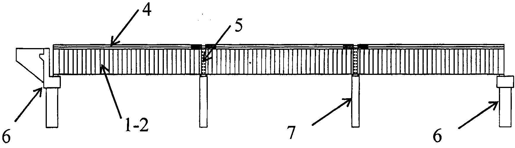 Prefabricated steel-concrete combination T beam with corrugated steel web and construction method