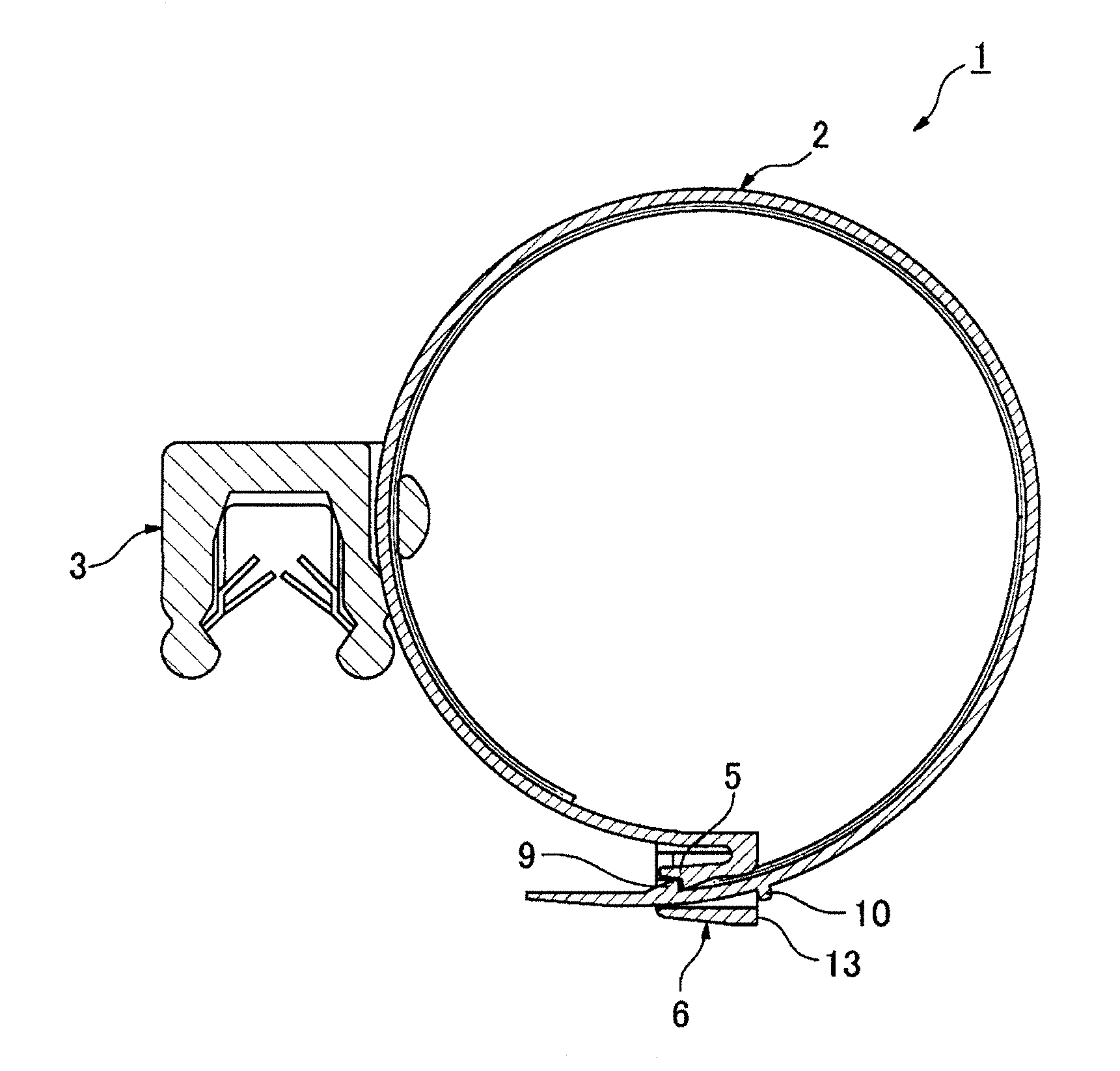 Band clamp for elongated member