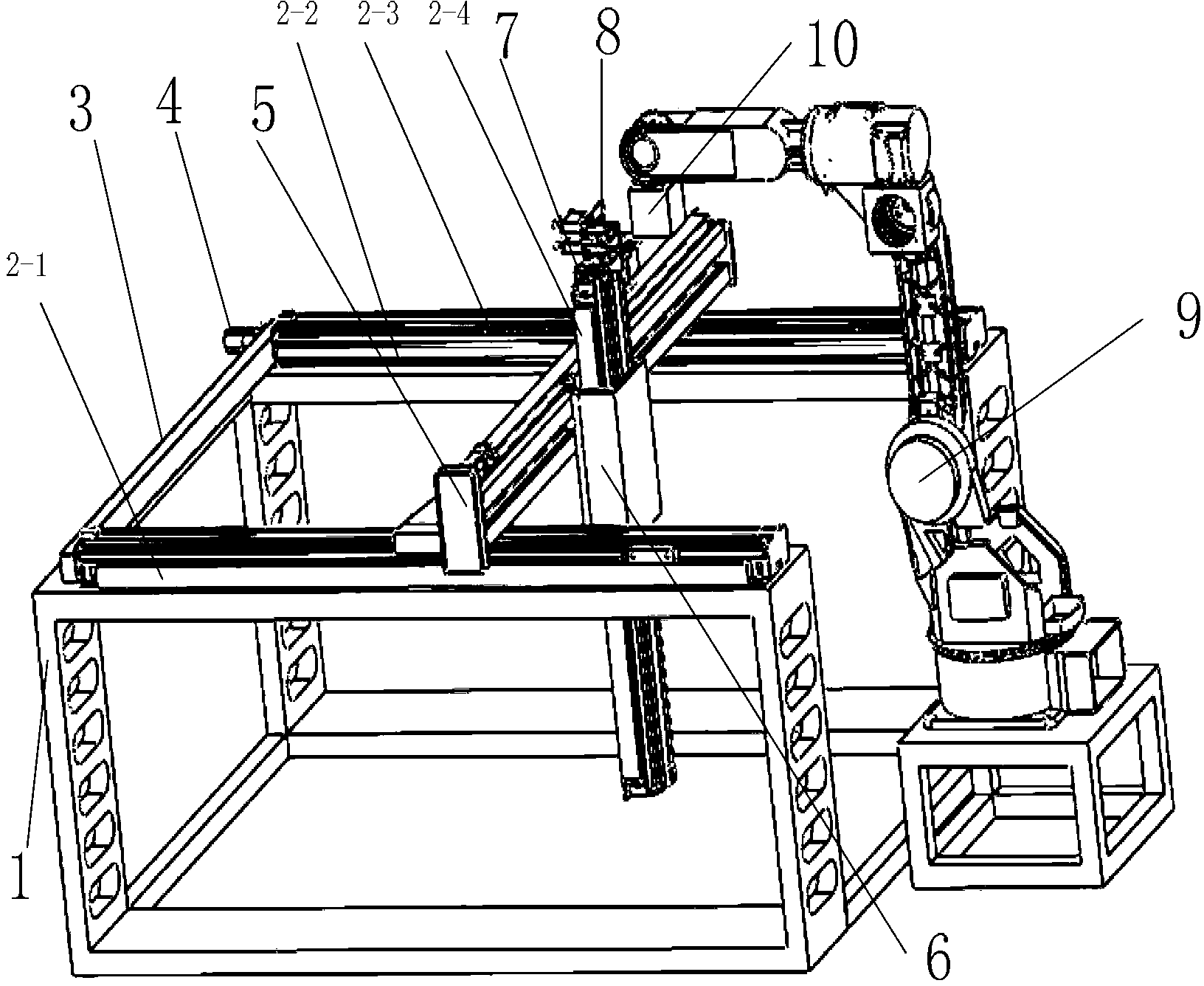 Robot pose error measuring system and method in Cartesian coordinate mode