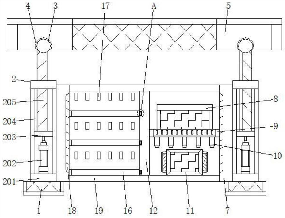 Conveying device with any angle adjusting structure for mobile phone data line processing