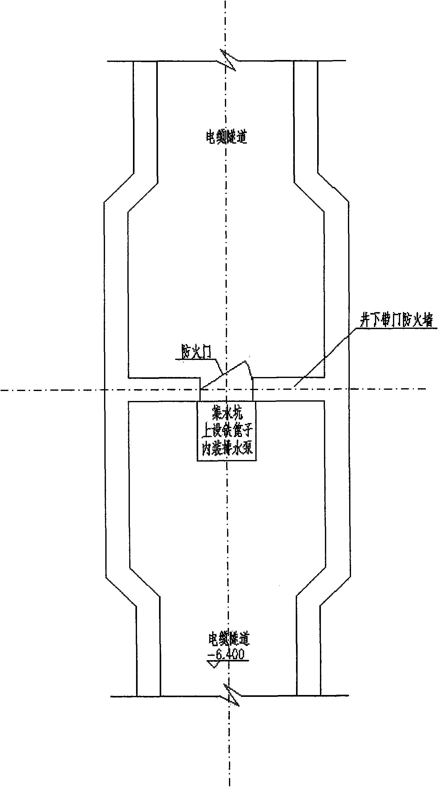 Entire-underground cable tunnel safety manhole being used also as ventilation shaft