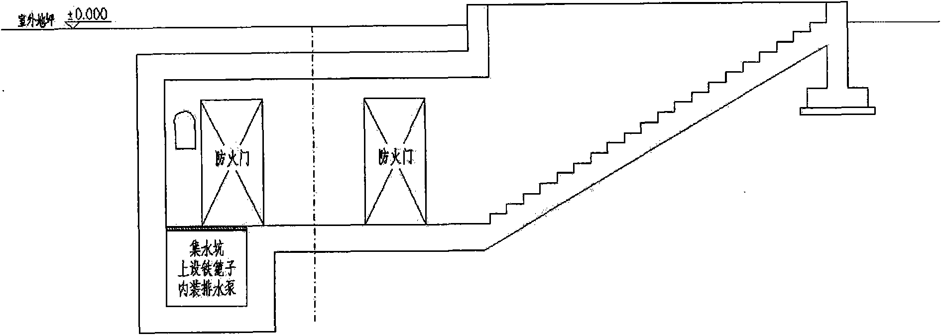 Entire-underground cable tunnel safety manhole being used also as ventilation shaft