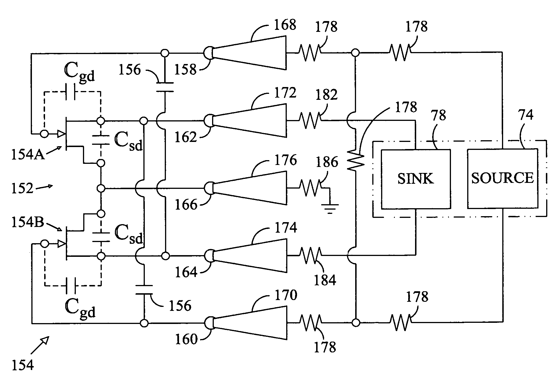 Test structure and probe for differential signals