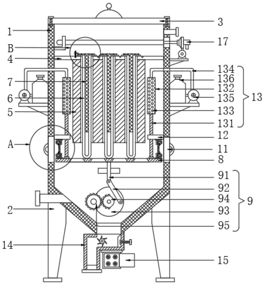 Quick-release type environment-friendly dust removal equipment with standby cloth bags and using method thereof