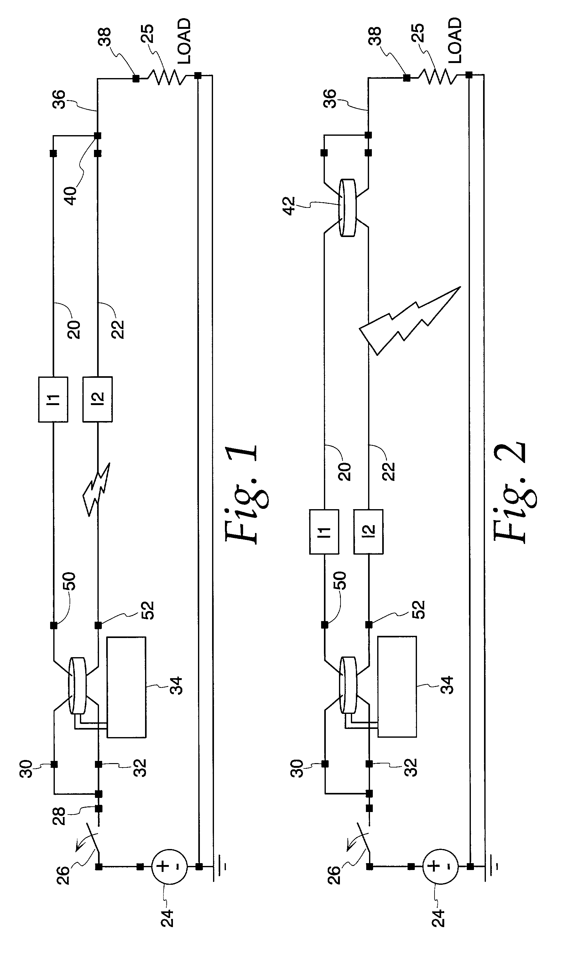 Detection of arcing faults using bifurcated wiring system