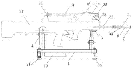 A gun level parallel correction device