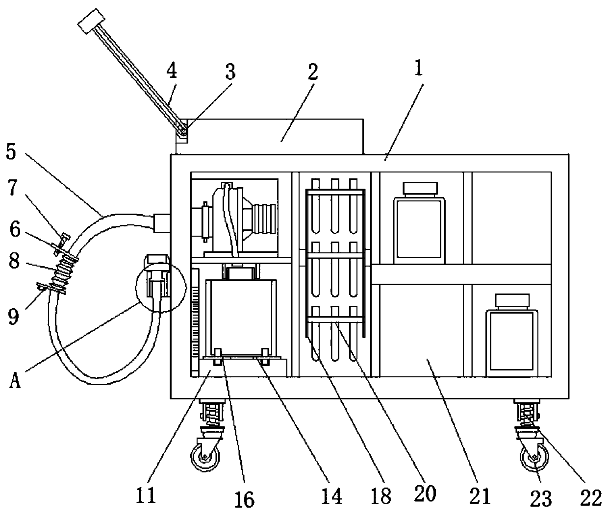 Portable industrial wastewater treatment sampling device and use method thereof