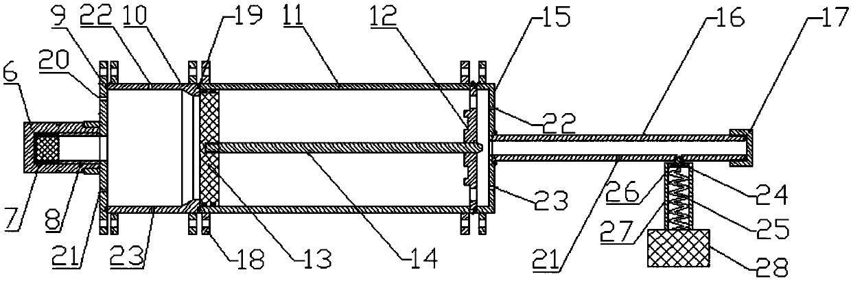 A device for collecting condensed phase combustion products using spring force to control constant pressure