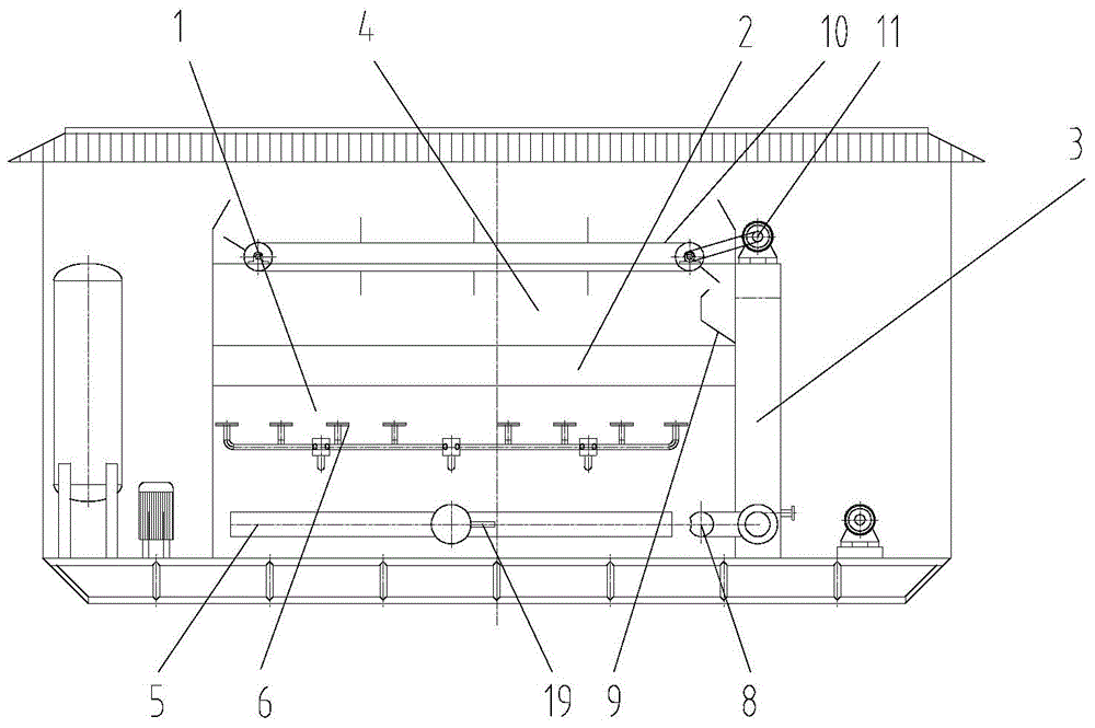 Efficient air floatation treatment integrated device for ternary composite flooding oilfield produced water