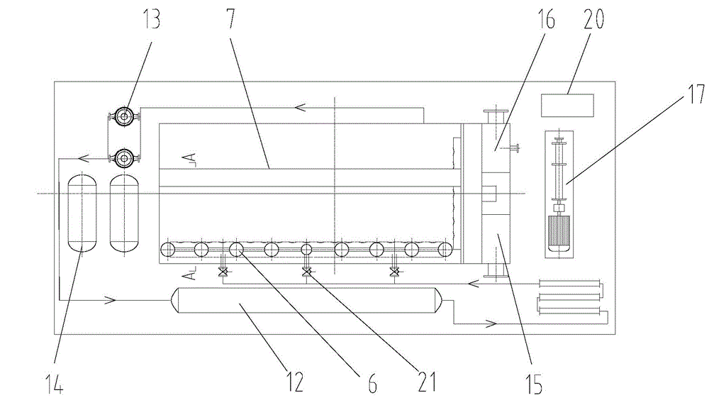 Efficient air floatation treatment integrated device for ternary composite flooding oilfield produced water