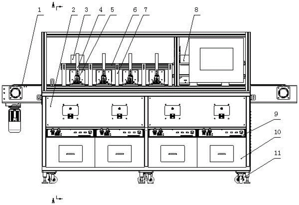 Automatic nailing system for anti-fake rivet of baijiu gift box and working method for automatic nailing system