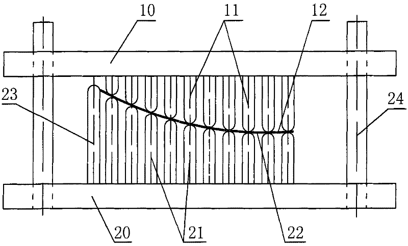 Multi-column regulation type pressing die and method for forming titanium alloy double-curvature plate by using same