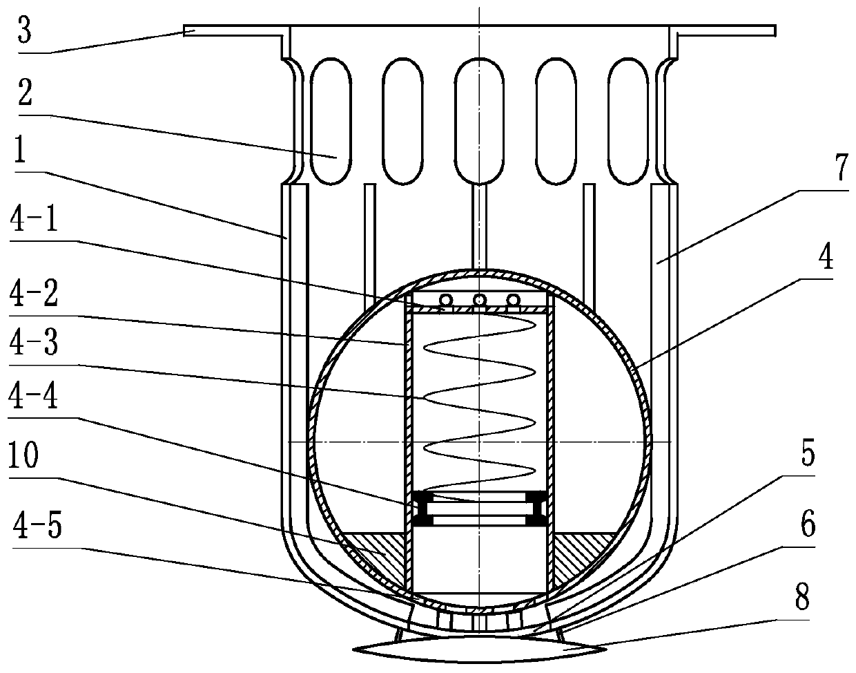 Suction and exhaust valve floating ball and suction and exhaust valve composed of floating ball