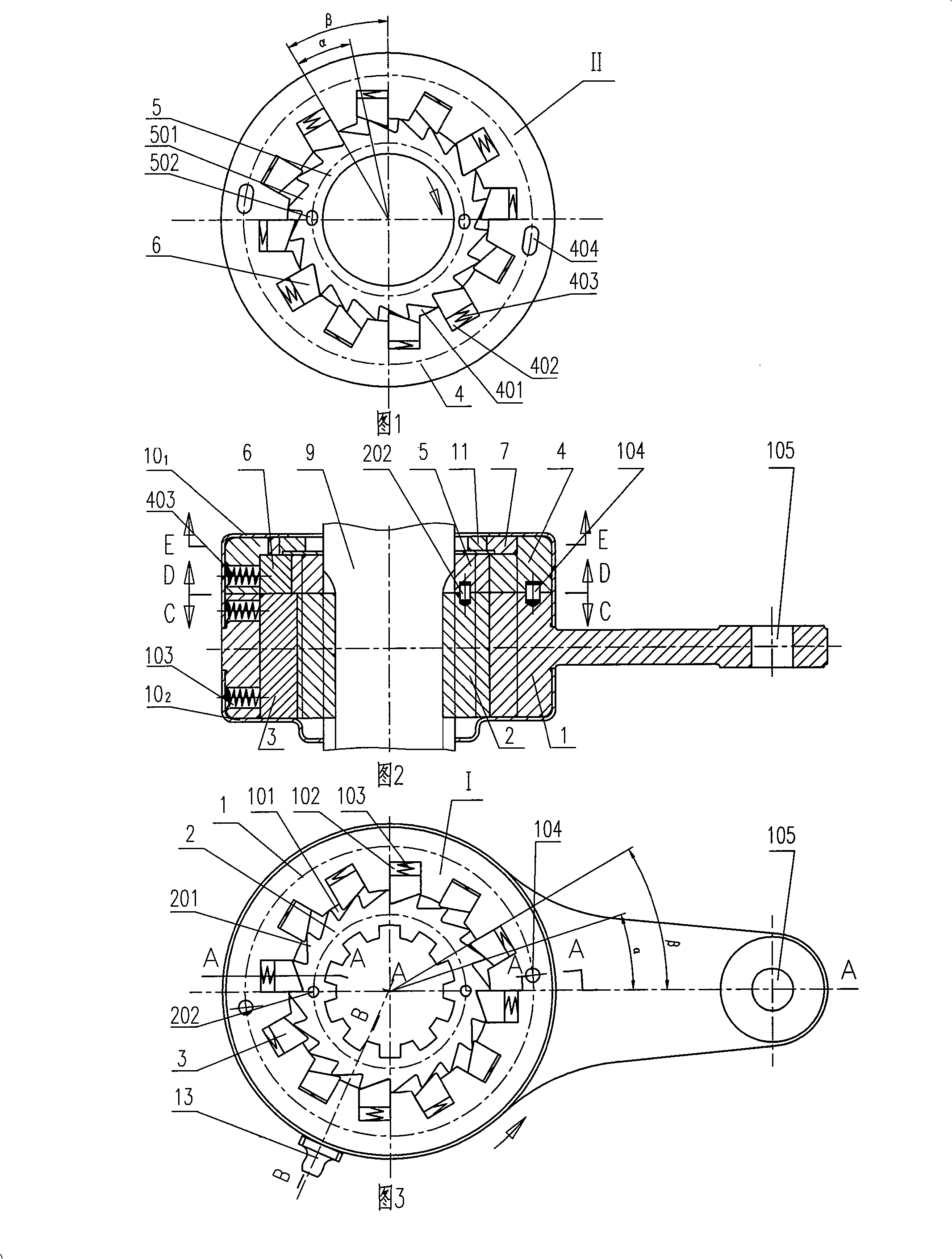 Automatic regulating device for vehicle brake play and wheel brake containing the device