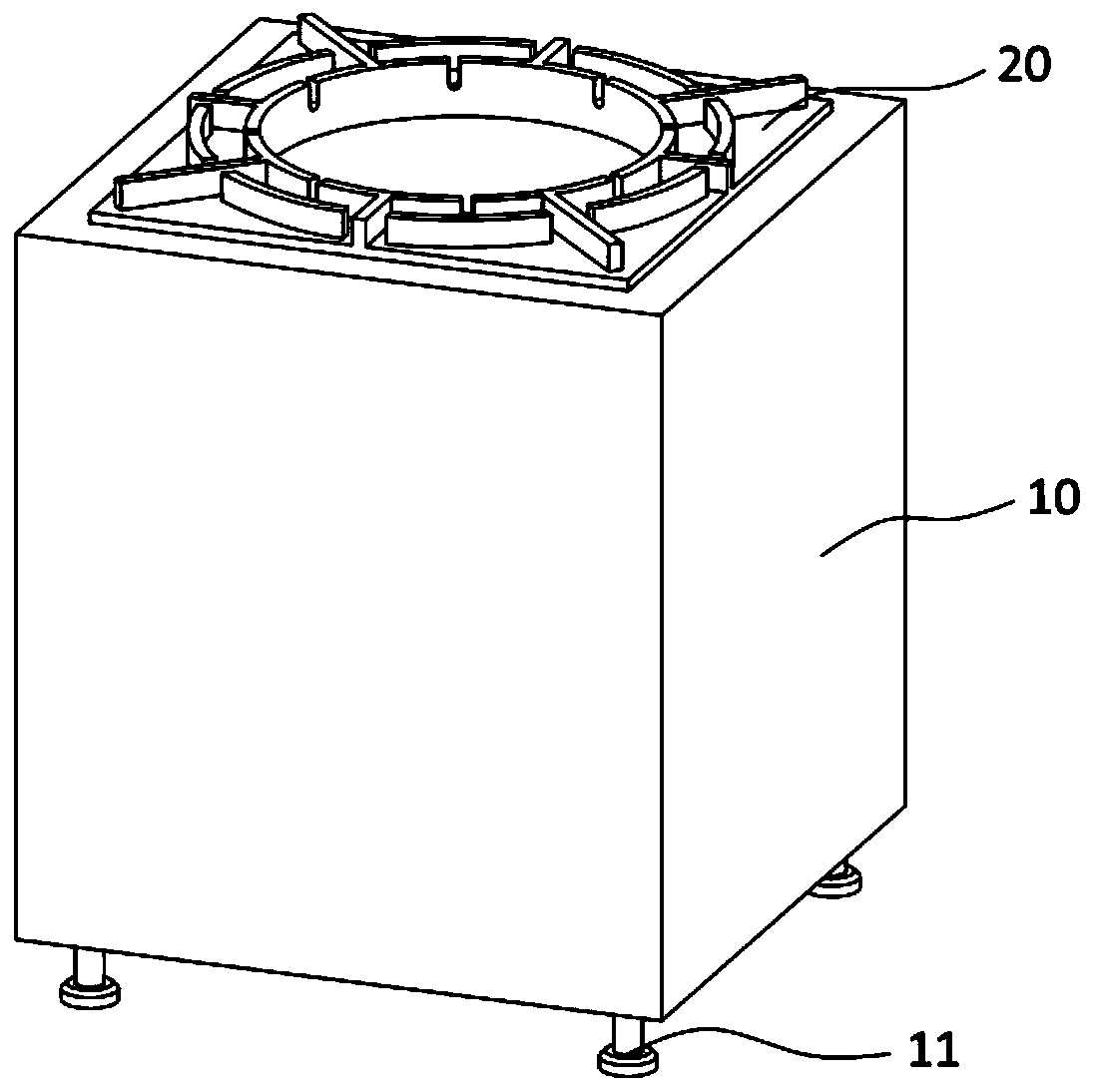 Floor soup stove with overflow flame recovery function and overflow flame recovery method thereof