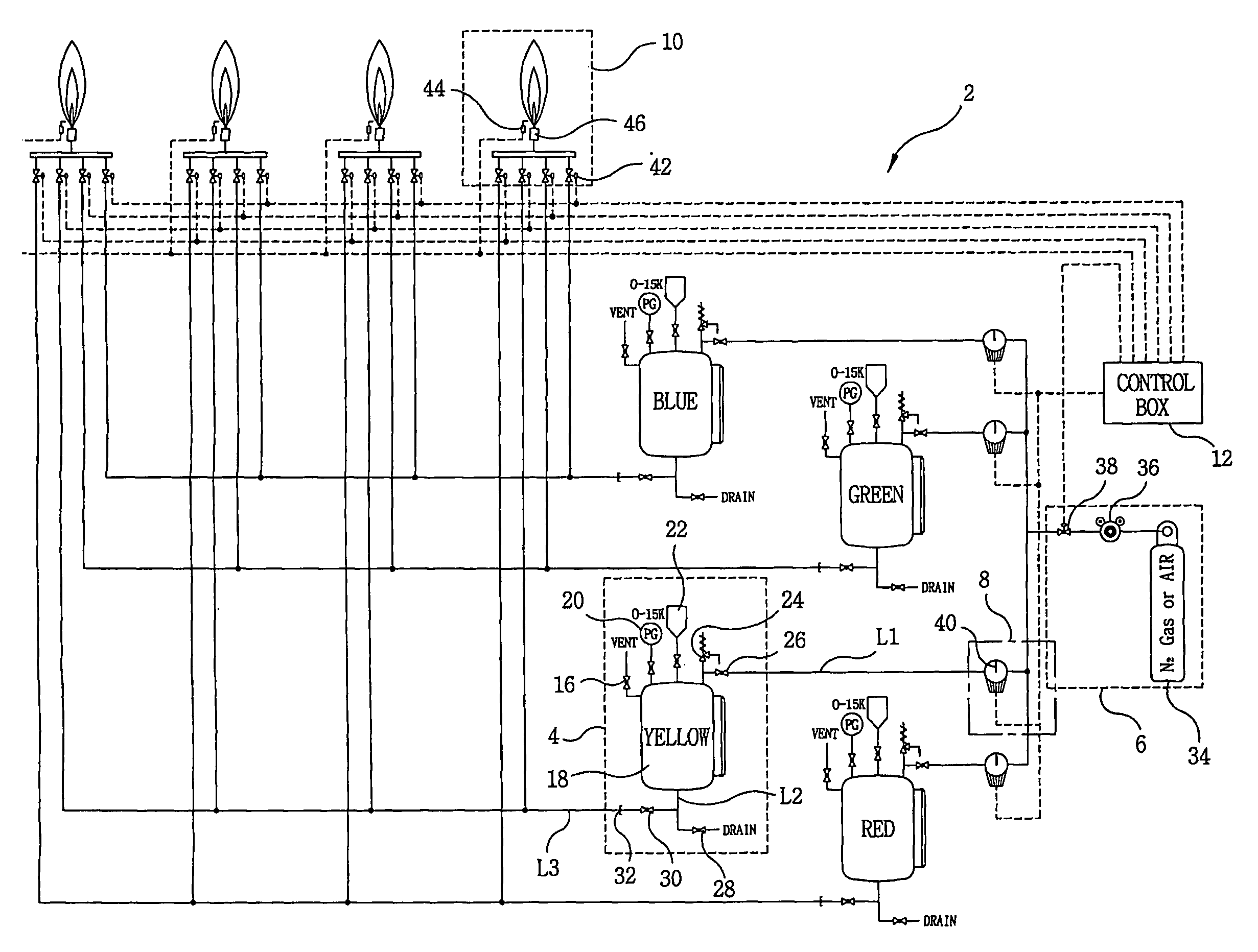 Fuel composition and a device for colored flames