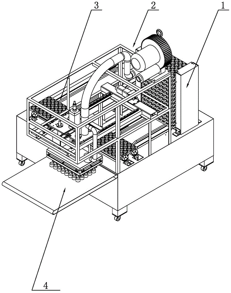 Device and method for discharging and recovering baking tray and separating food from baking tray