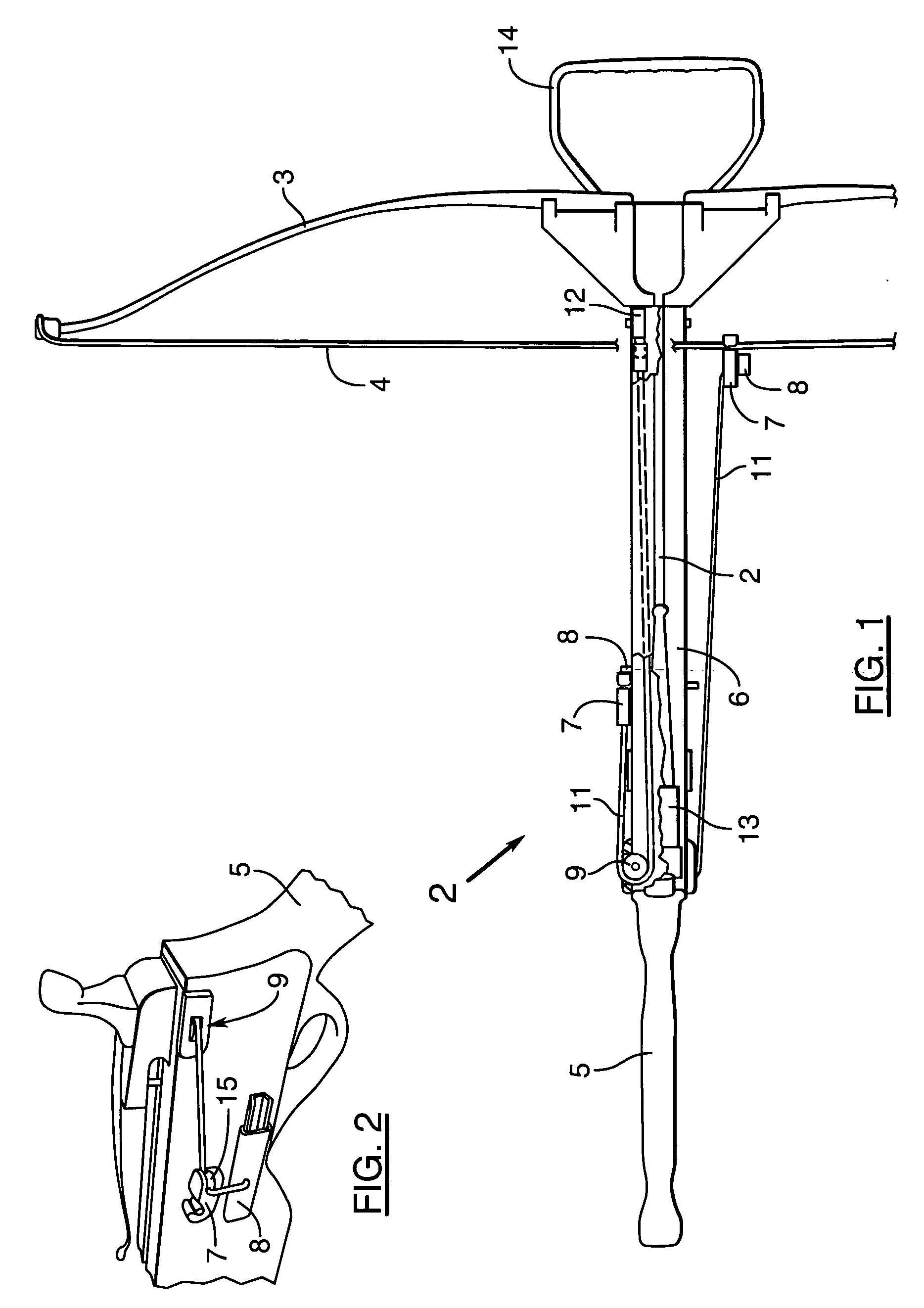 Crossbow cocking and stringing device