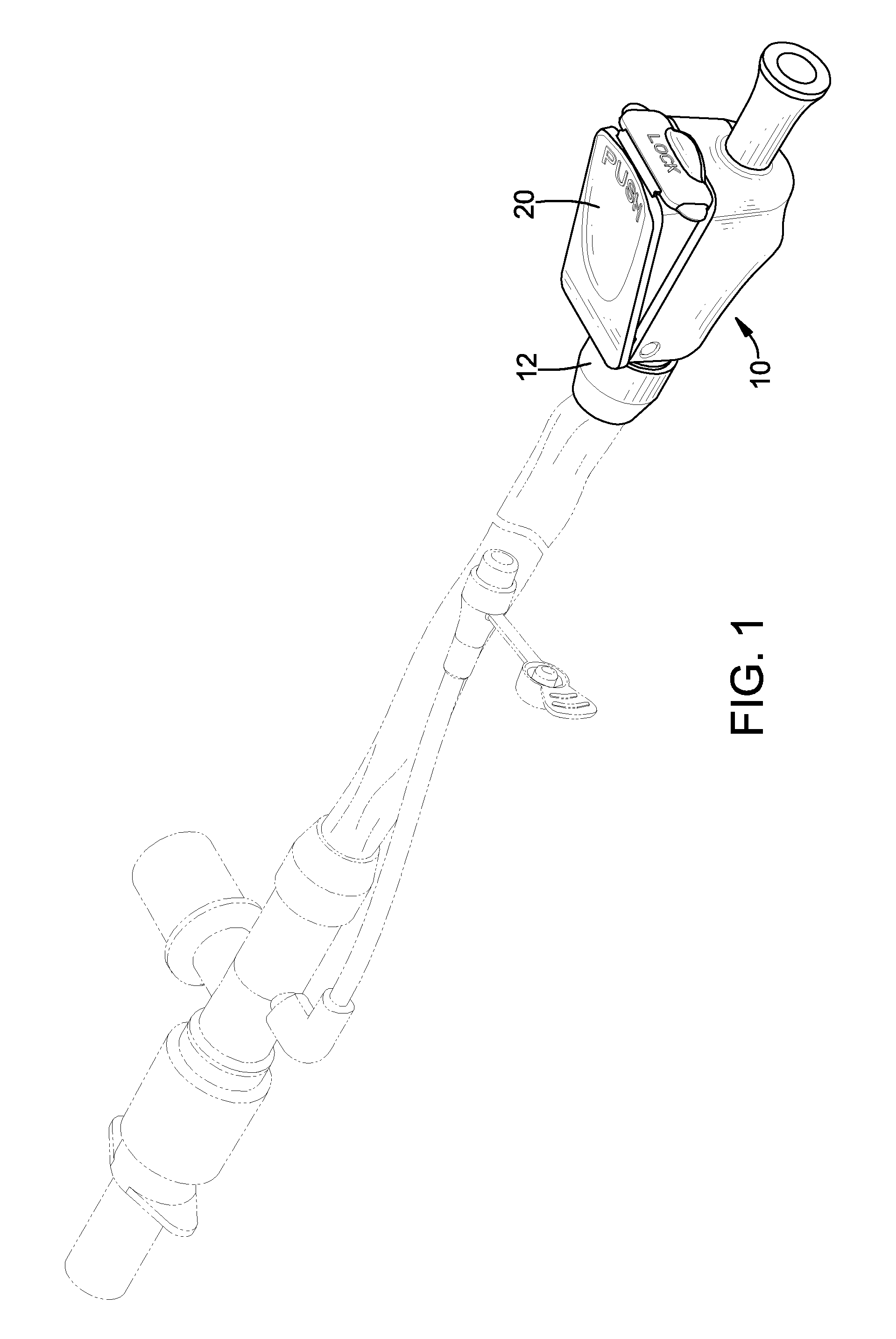 Manual switch for a closed suction tube