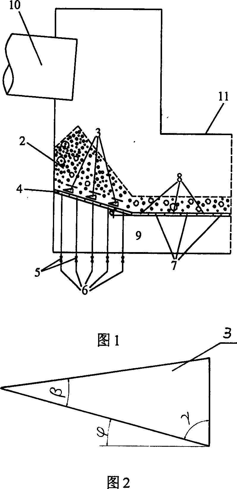 Cooling machine high-temp fixed bed anti-stack device for industrial furnace