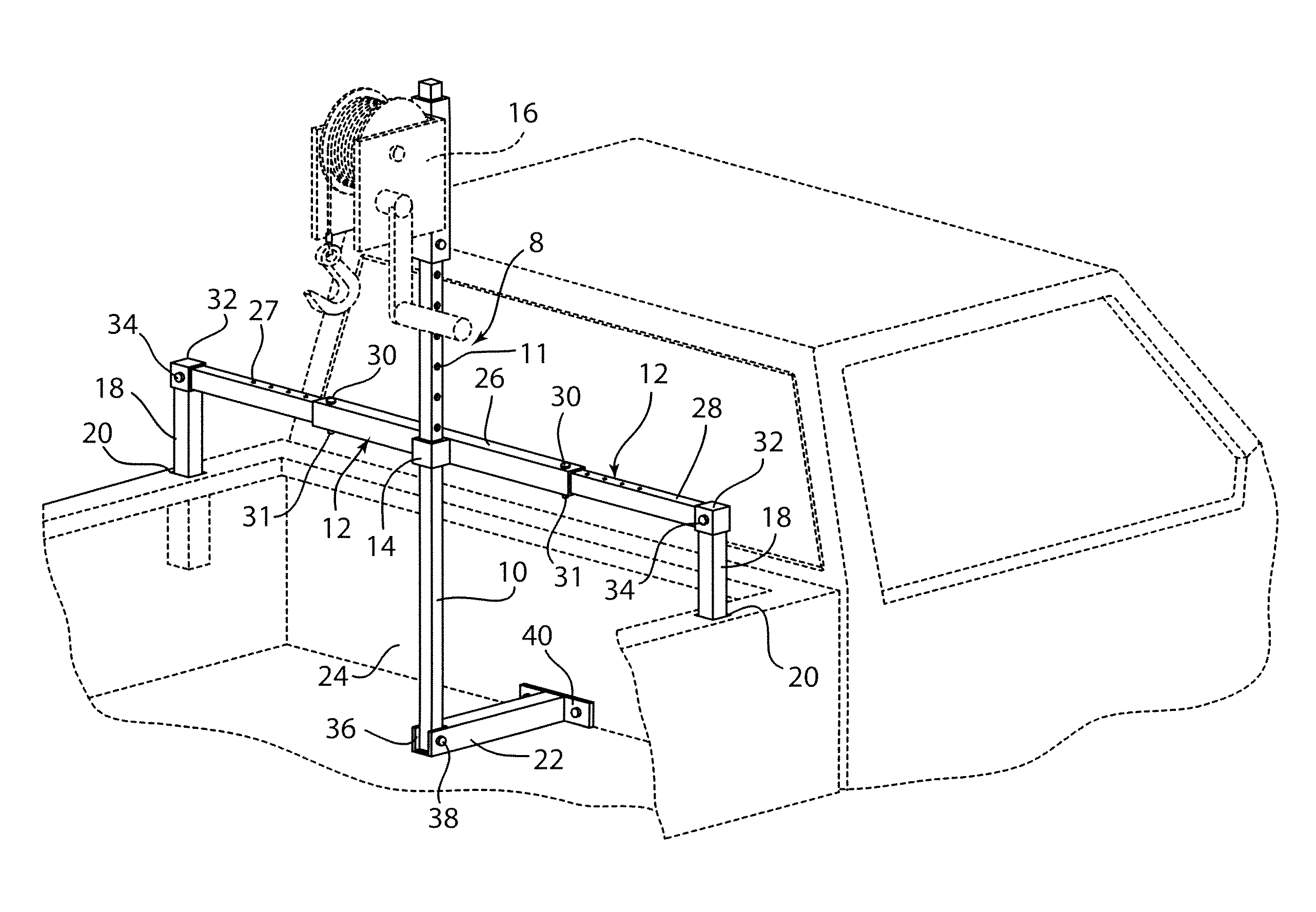 Collapsible, lightweight mount to support a cargo loading device