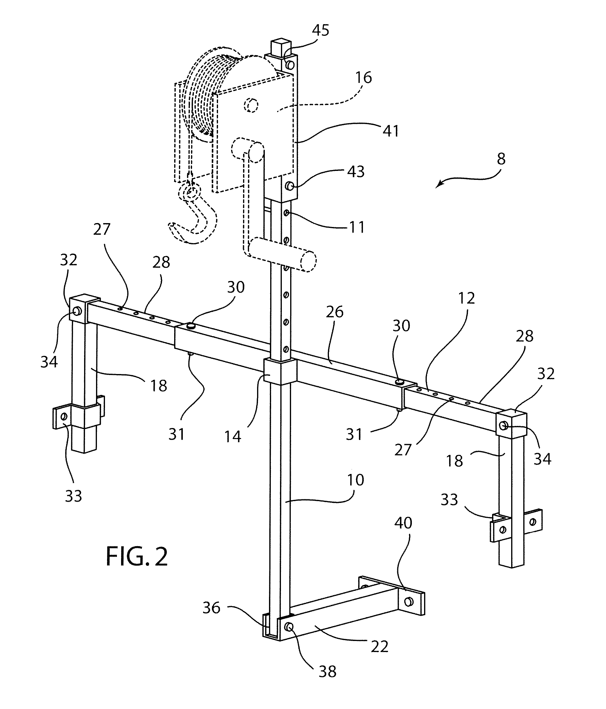 Collapsible, lightweight mount to support a cargo loading device