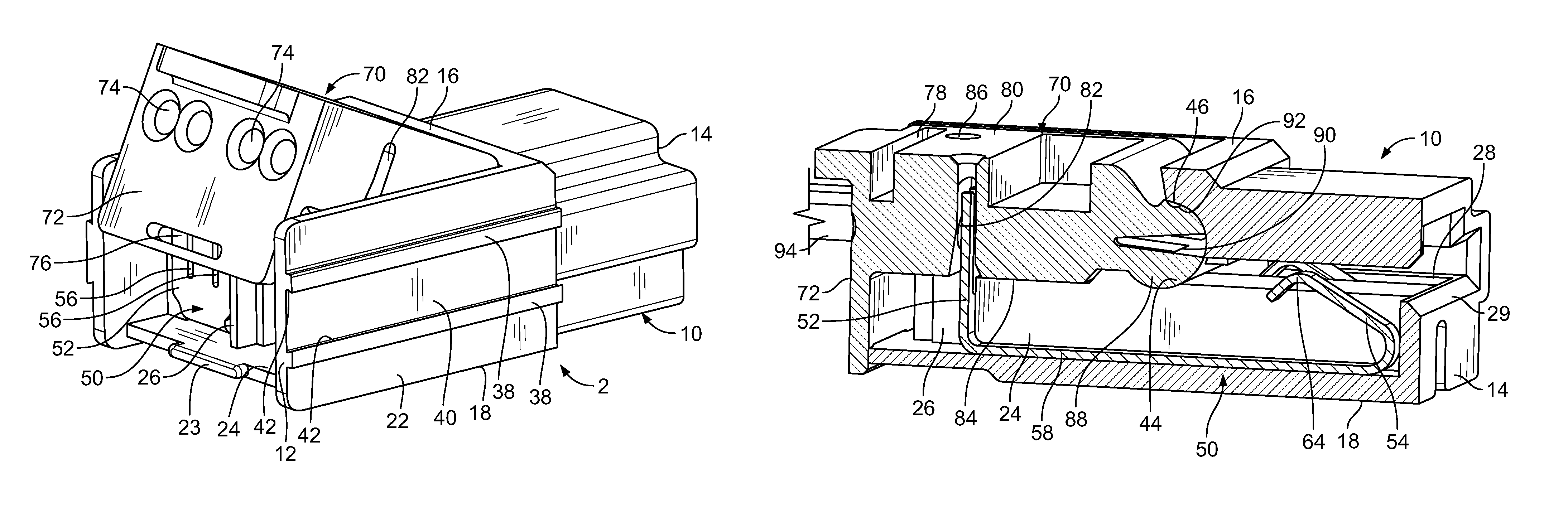 Card edge connector with IDC wire termination