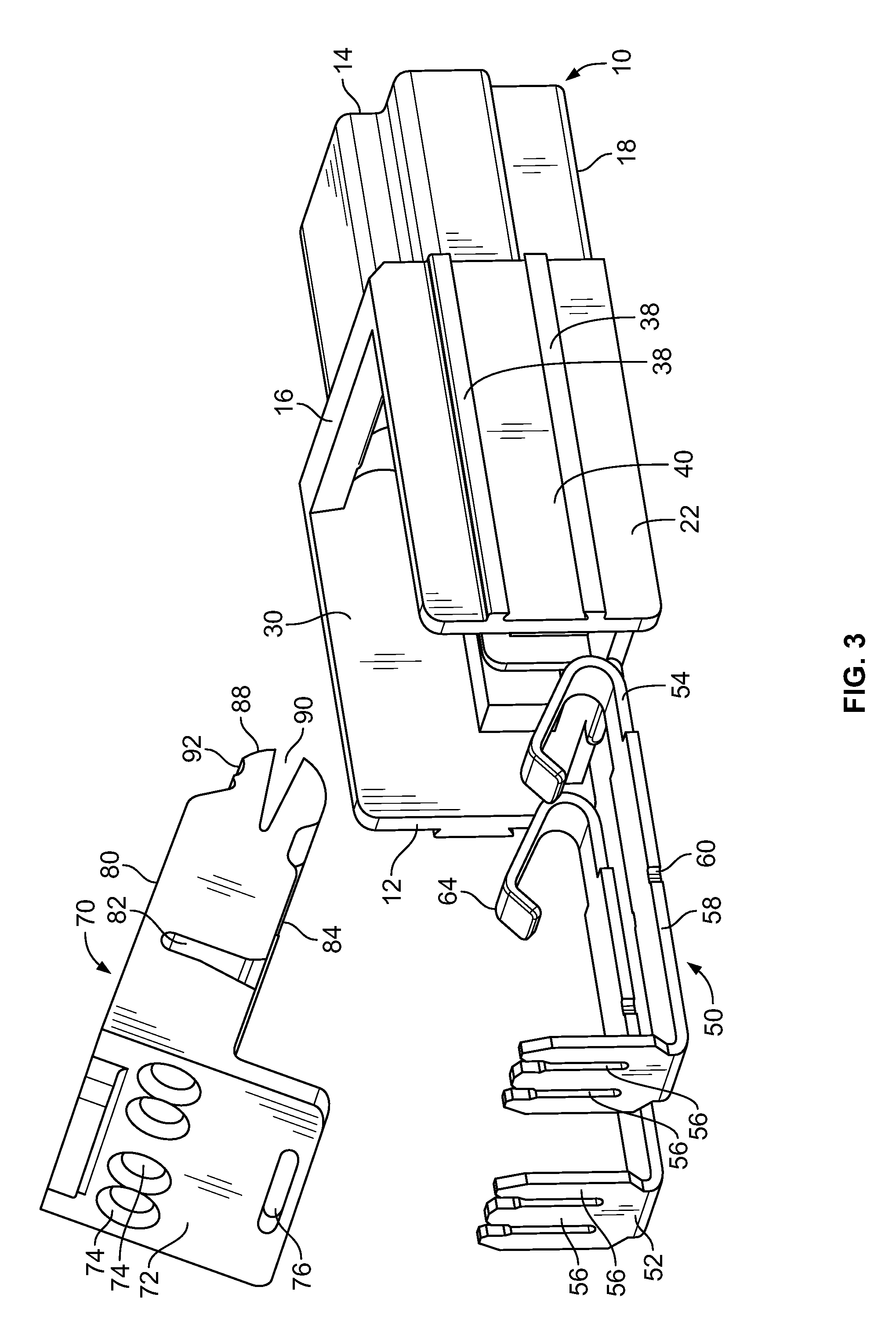 Card edge connector with IDC wire termination