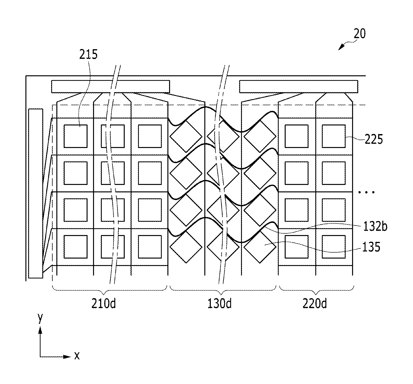 Flexible display device including folding section