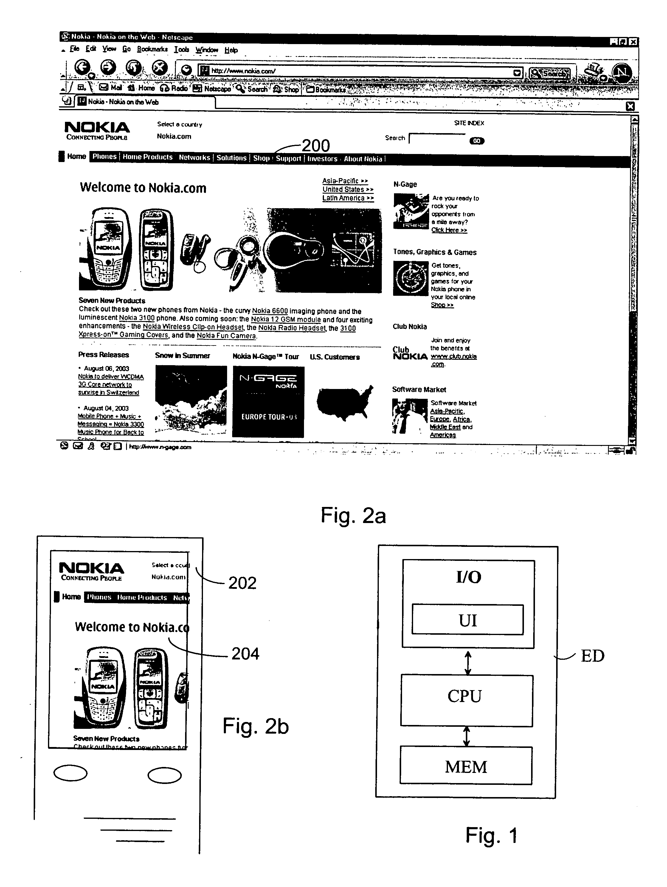 Updating information content onto small display