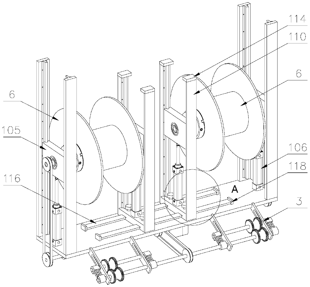 Multi-cable pay-off device for cable erection