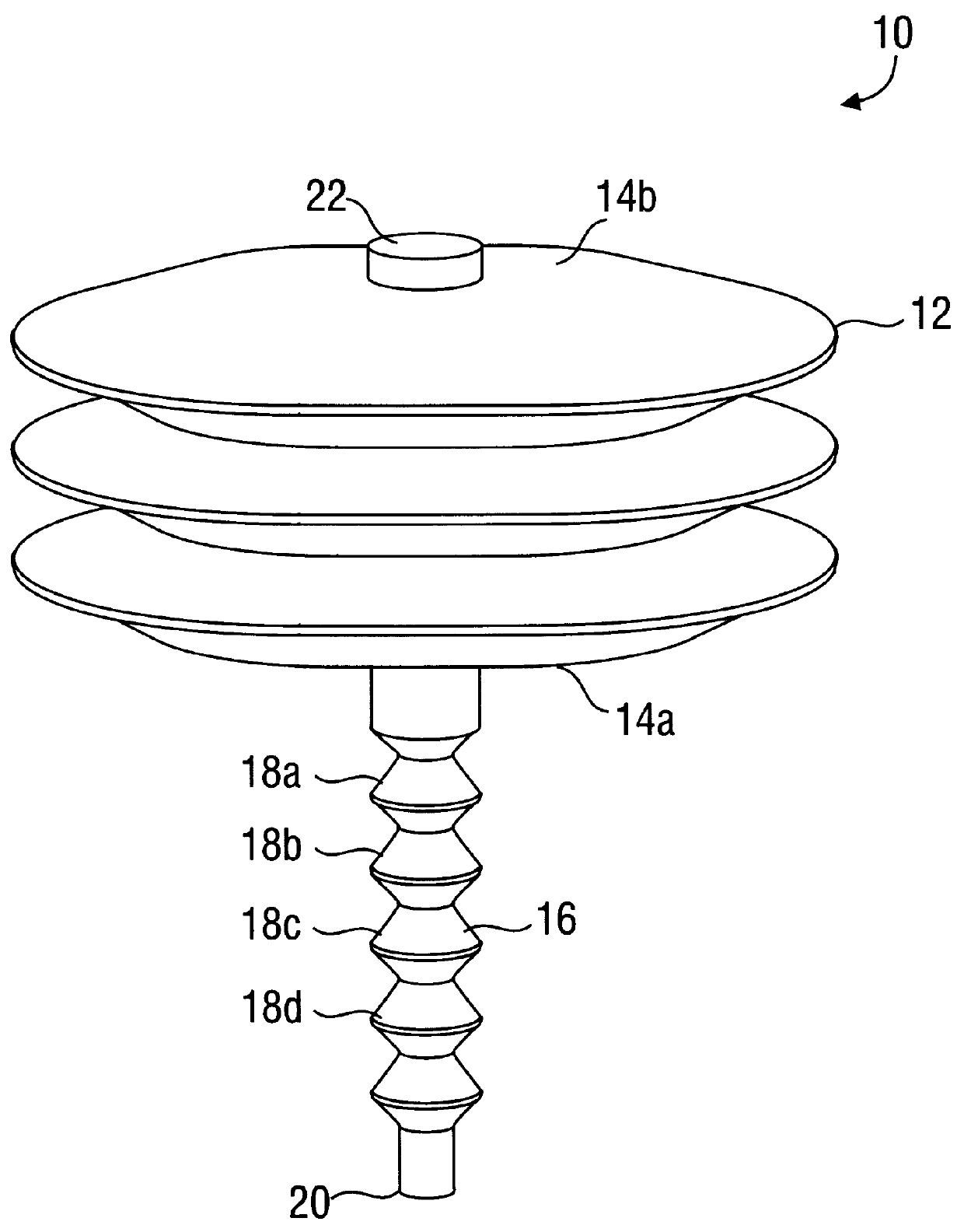 Bellows with flexible stem for saw