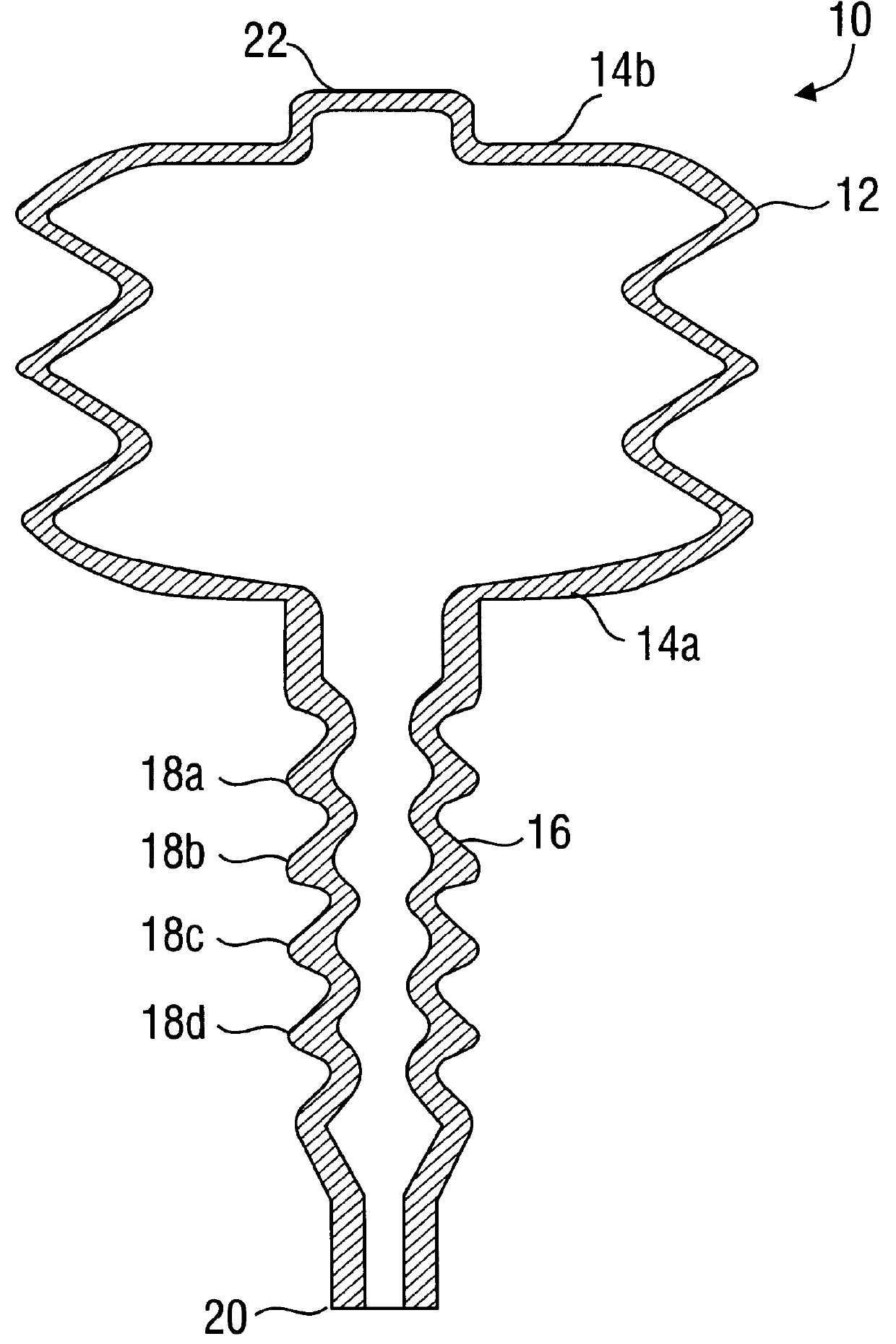 Bellows with flexible stem for saw