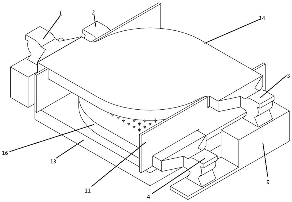 A uniform heating device for a biaxially stretched film horizontal stretching machine