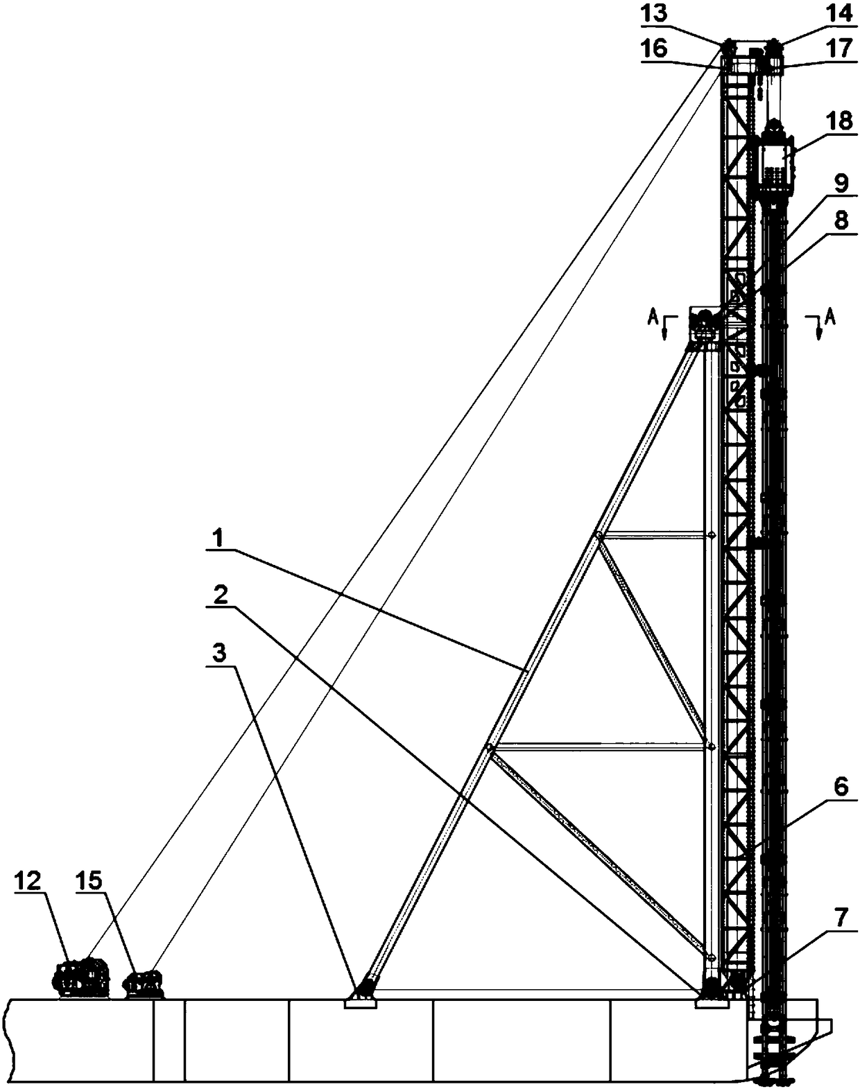 A cement deep mixing ship pile frame system and pile forming method