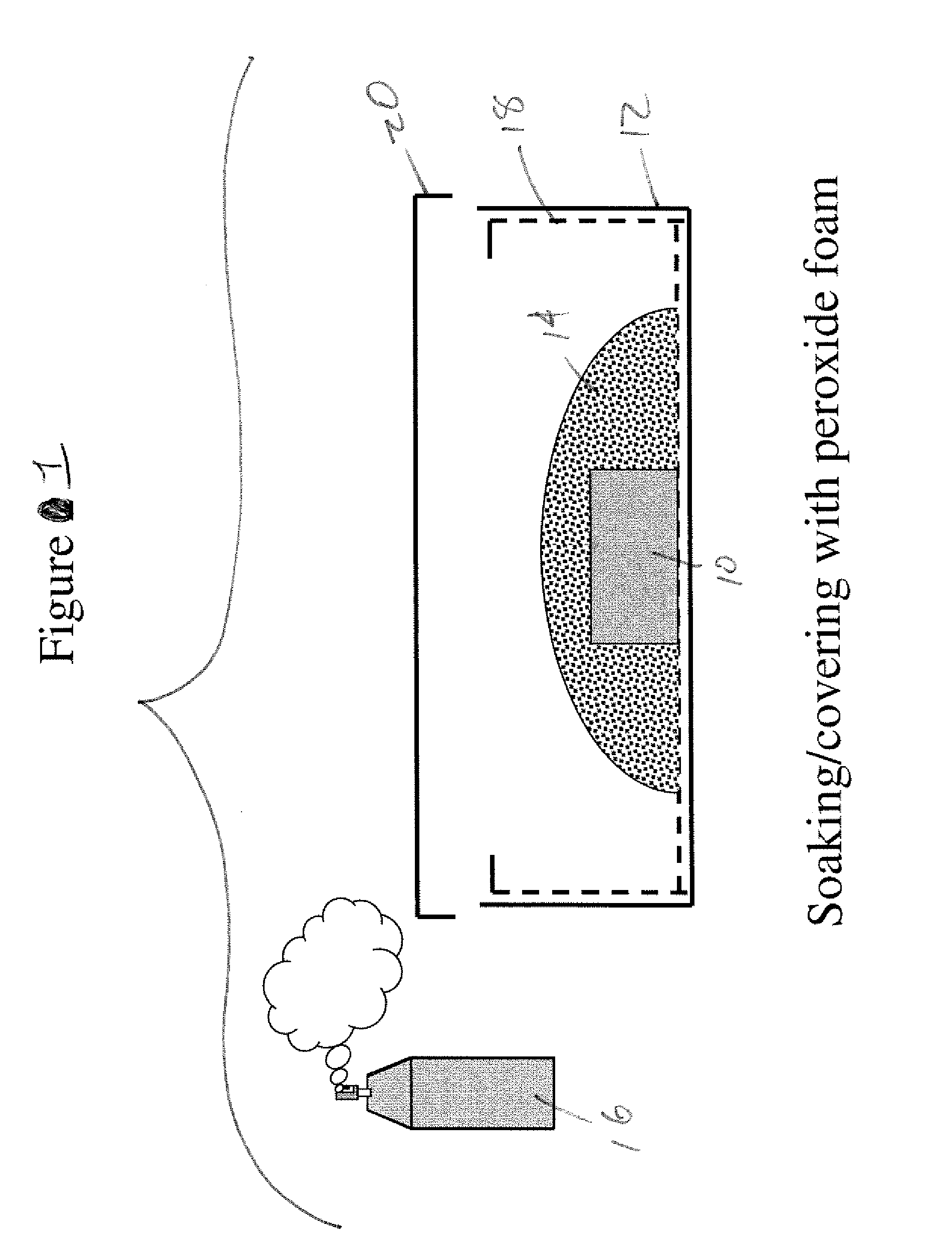 Hydrogen peroxide foam treatment