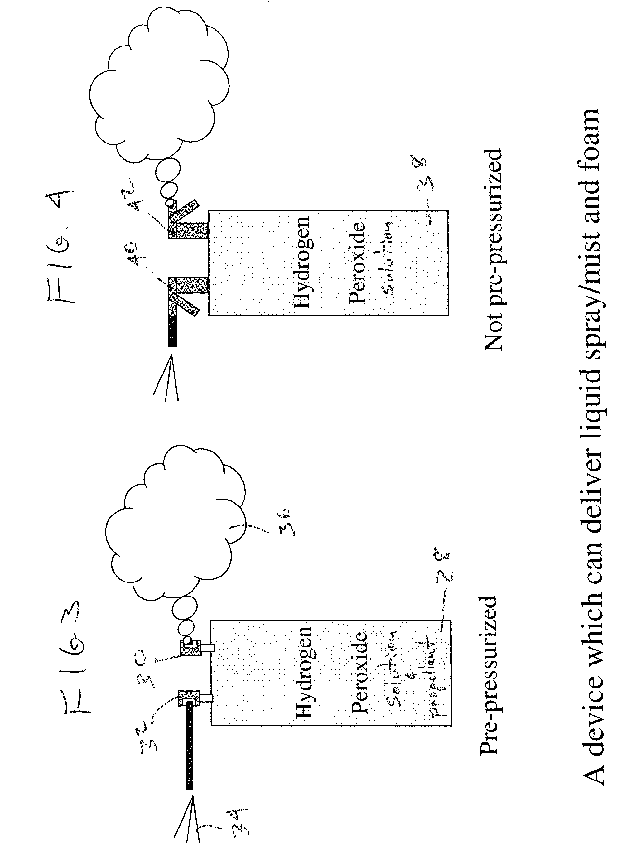 Hydrogen peroxide foam treatment