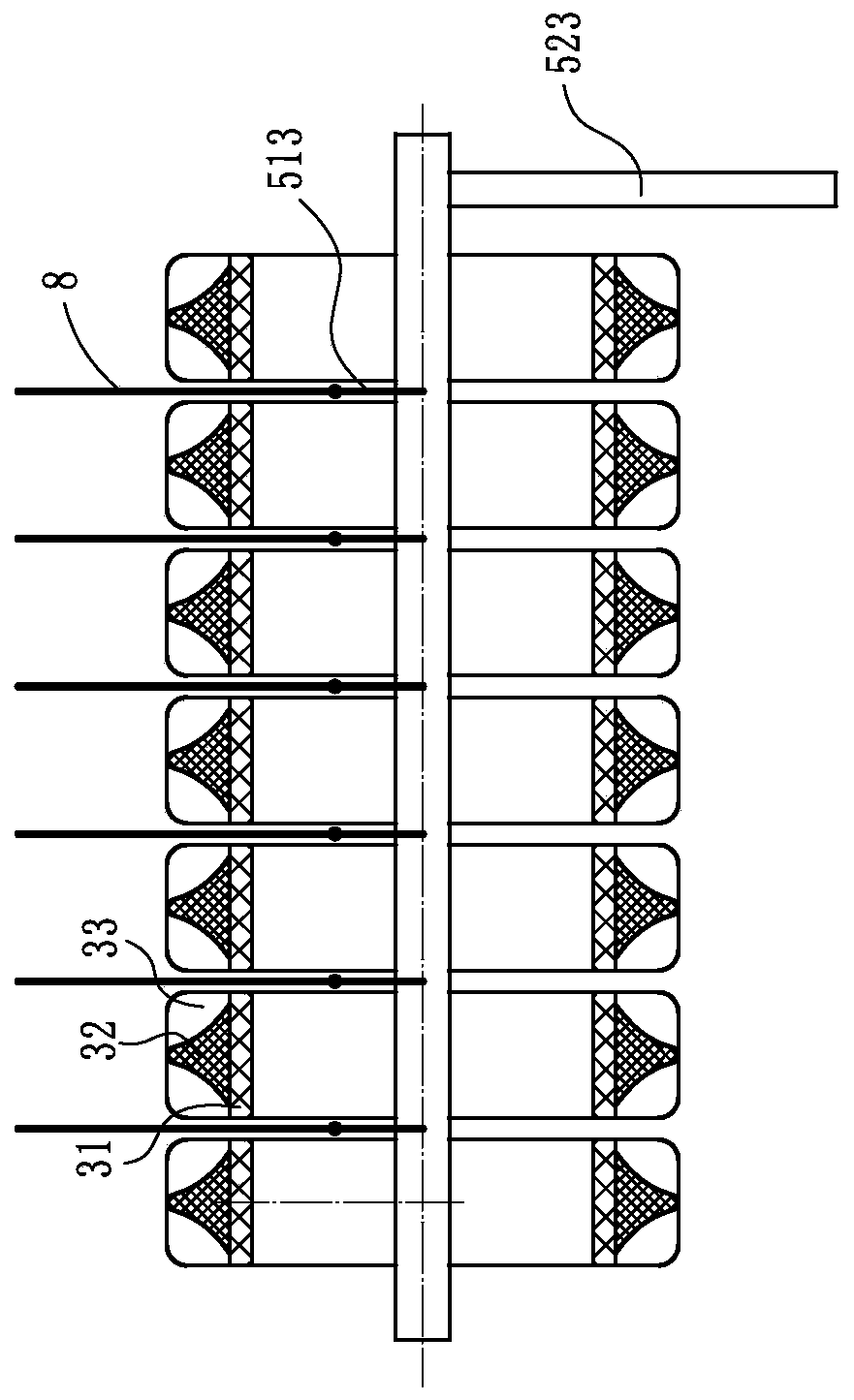 Working device for cutting dried tomatoes into pieces and laying pieces