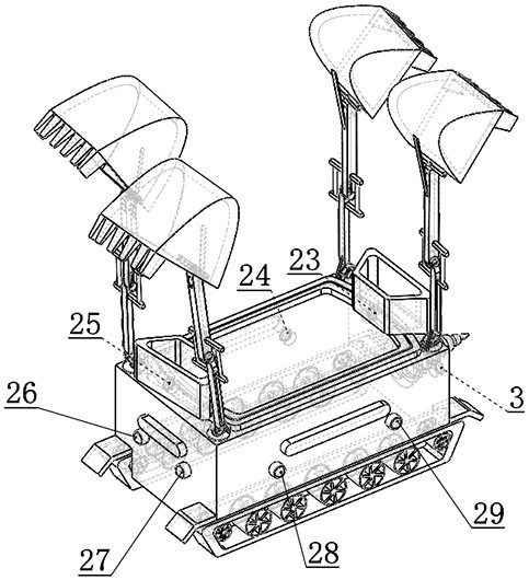 Intelligent mechanical vehicle with multiple matched mechanical arms for rescue and working method of intelligent mechanical vehicle