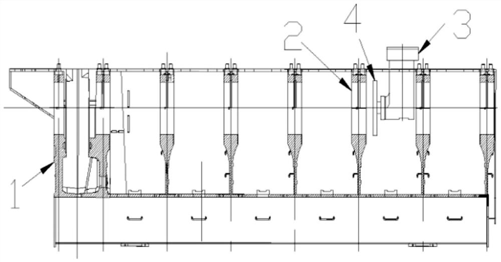 Rough boring tool and method for machining main bearing hole of diesel engine frame