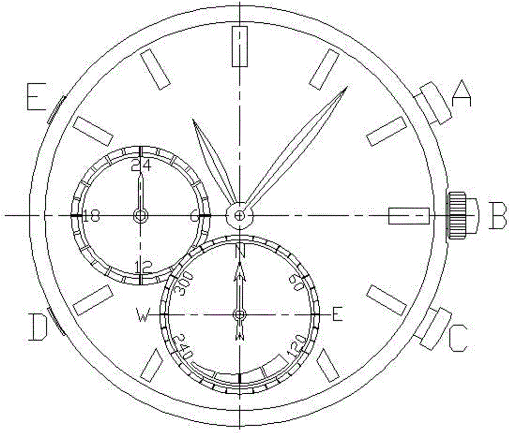 Multifunctional pointer-type intelligent watch for lost man to rapidly find home and control method