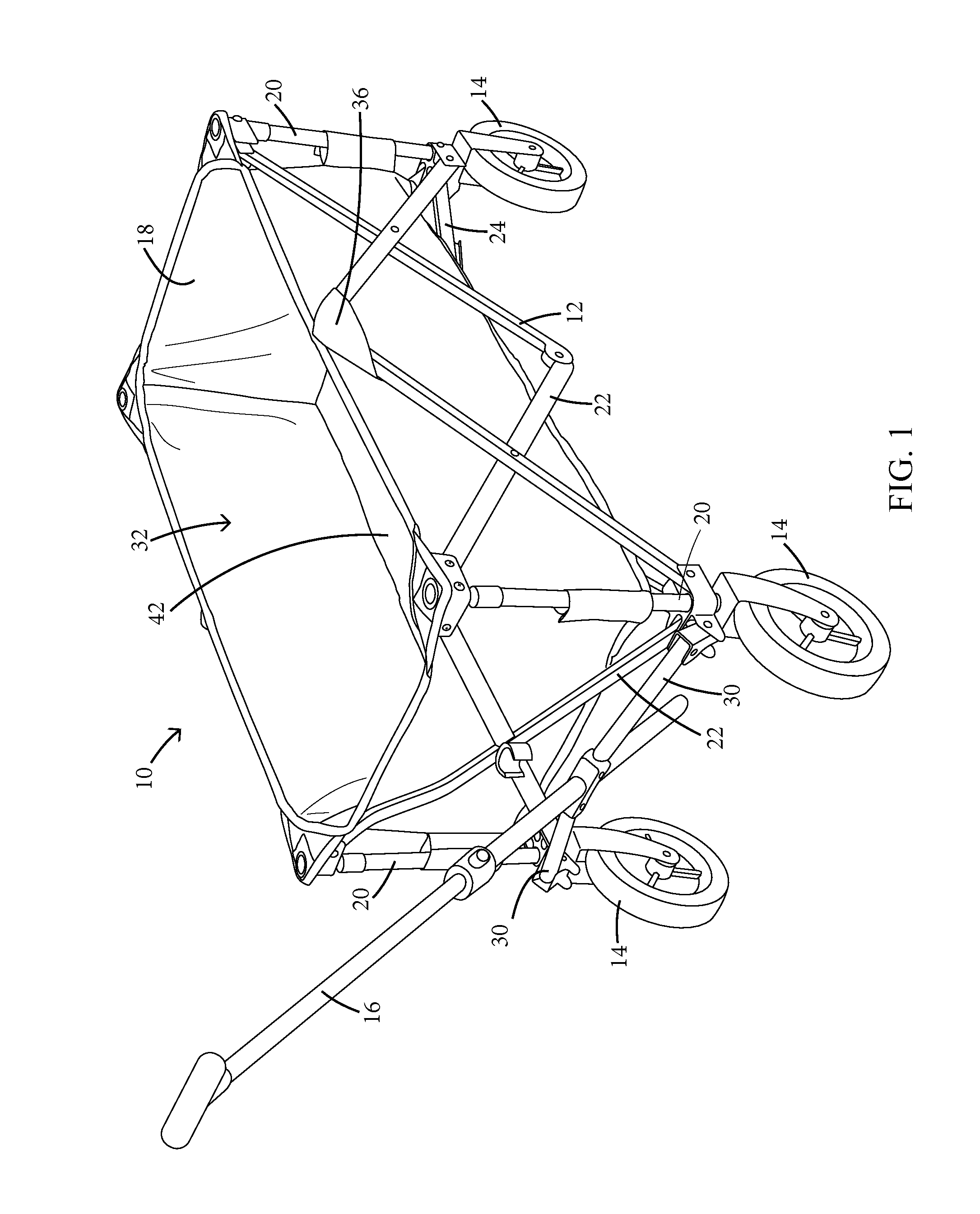Collapsible wagon and method of collapsing a wagon