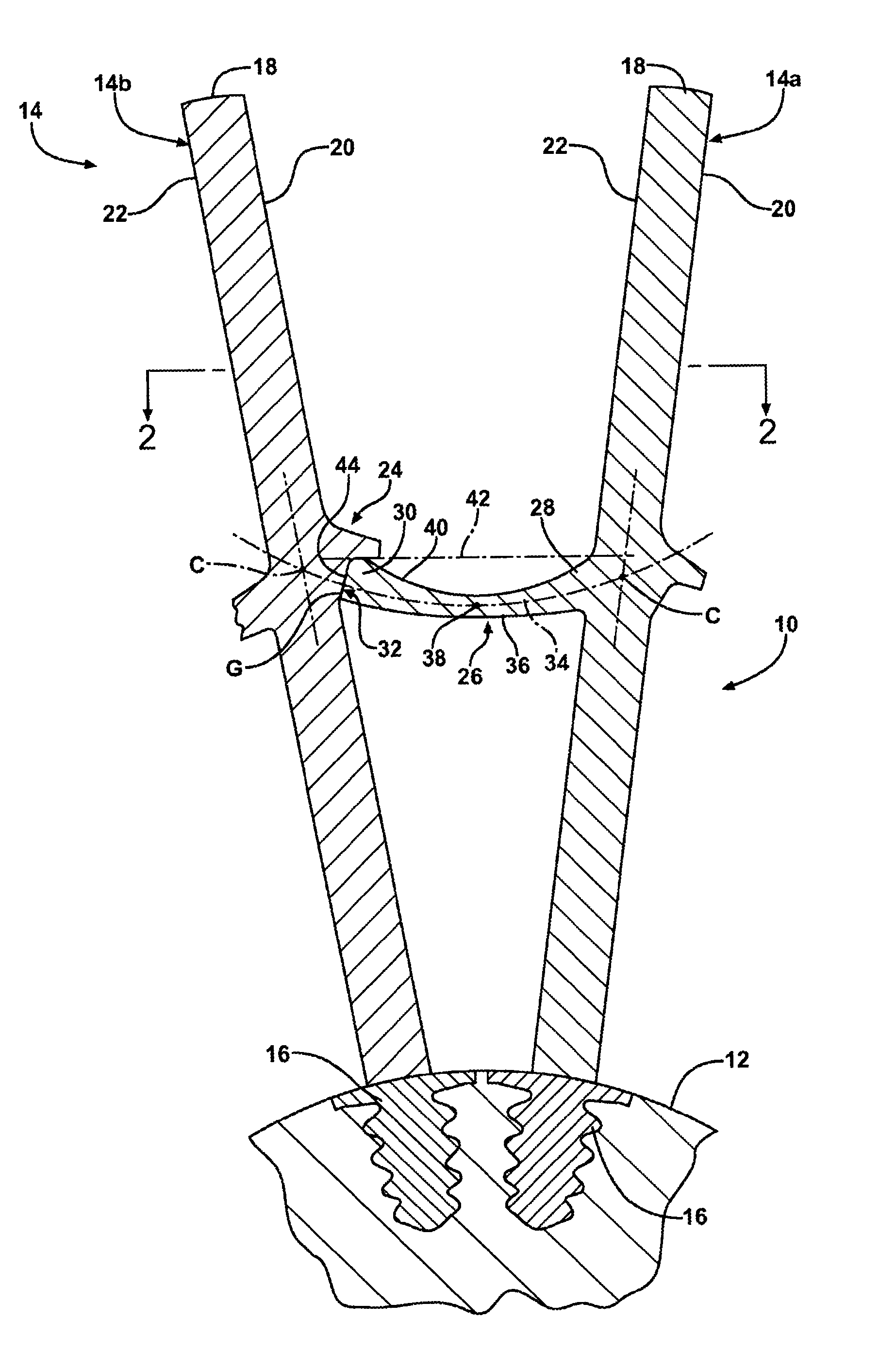 Turbine blade damping device with controlled loading