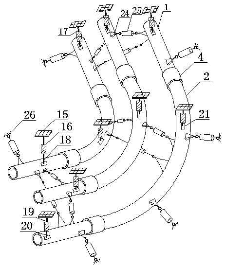 Oil and gas multiphase-flow multi-cavity intelligent heat preservation pipeline structure and construction method