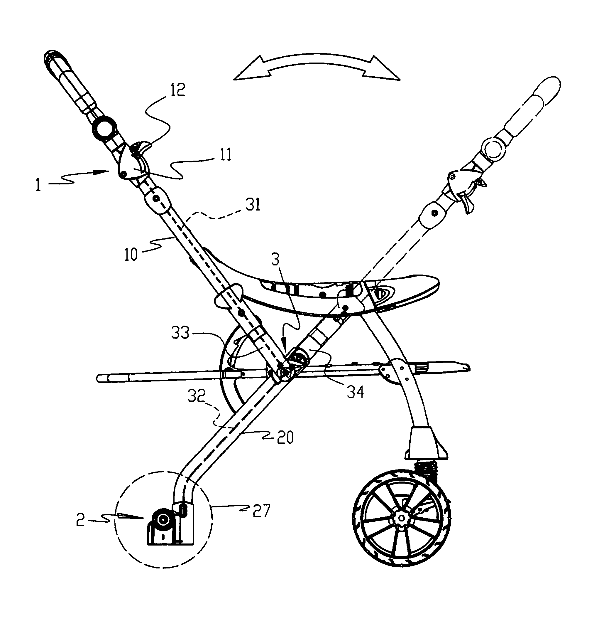 Brake mechanism for a baby stroller