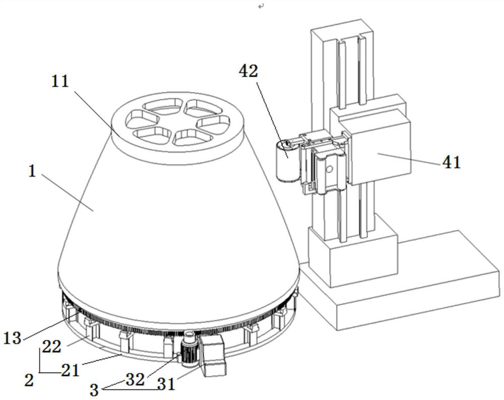 Vertical composite winding process for prepreg tape at expansion section of oversized spray pipe