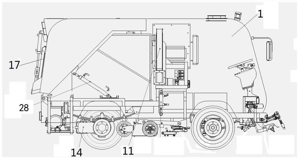 Pure electric washing and sweeping vehicle