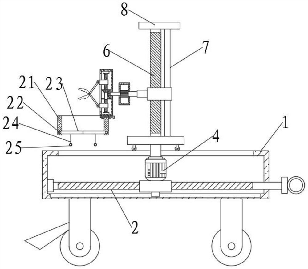 Pruning device for dwarf and close-planted pear trees and implementation method of pruning device