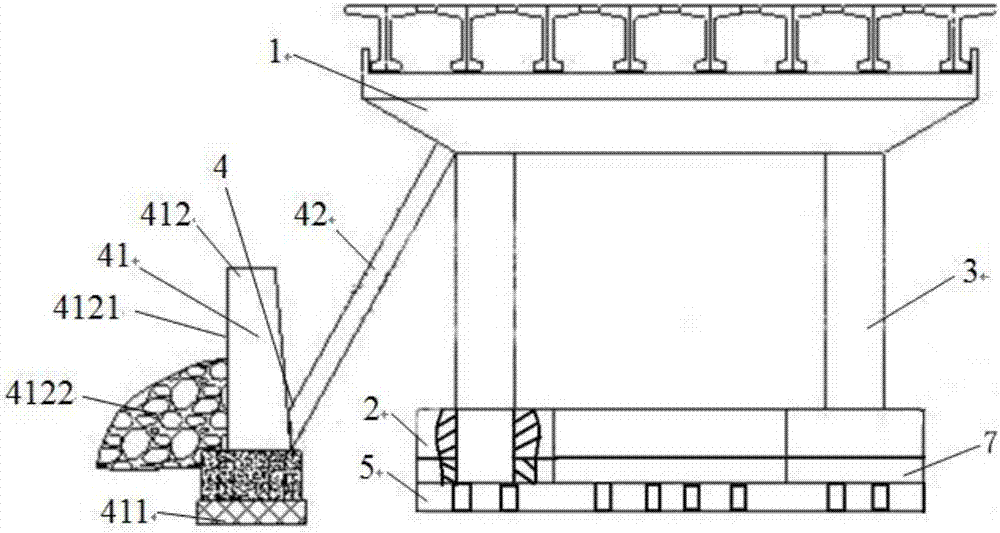 Auxiliary device for preventing viaduct from settling and construction method thereof